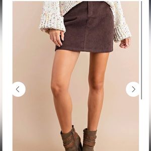 Kori corduroy brown mini skirt